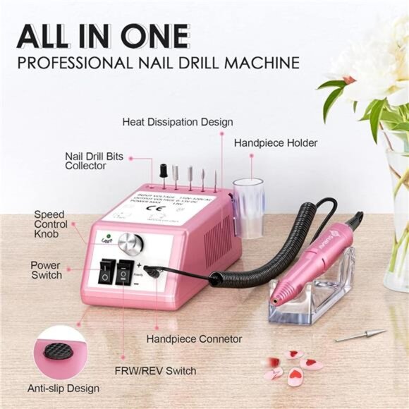 Professional Finger Toe Nail Care Electric Nail Drill Machine Manicure Pedicure - Picture 2 of 7